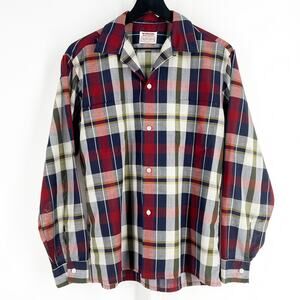 60s plaid button up shirt lightweight 1960s vintage McGregor Scotset
